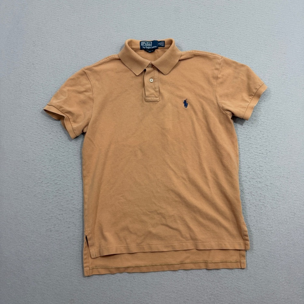 Polo Ralph Lauren Shirt Men's Small Brown Tan Custom Fit Short Sleeve Pony Logo
